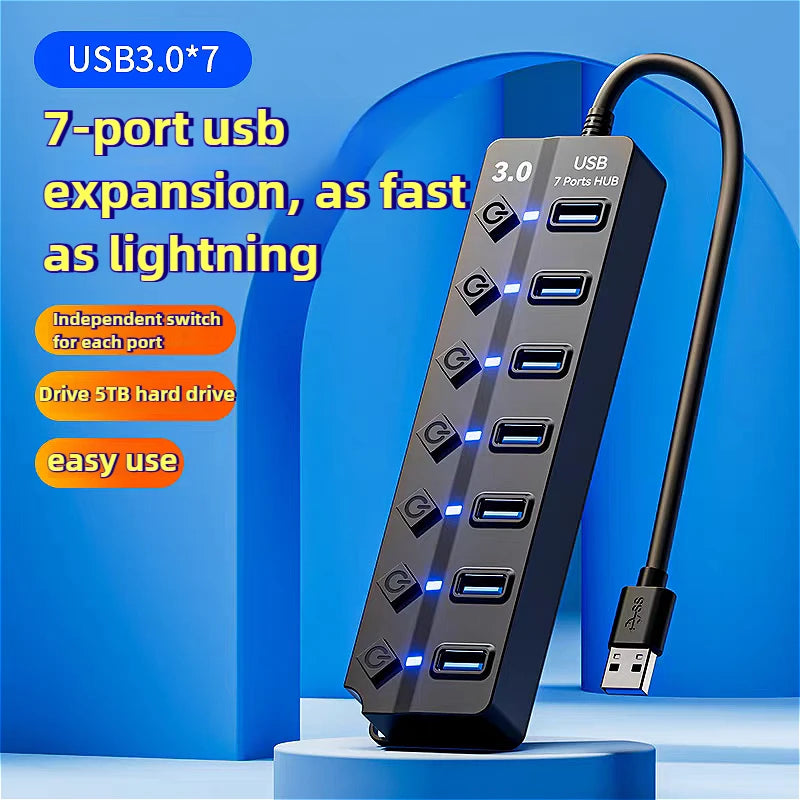 MINGCVIL USB 3.0 4/7 Port Multi USB Splitter Hub 3.0 USB Hub