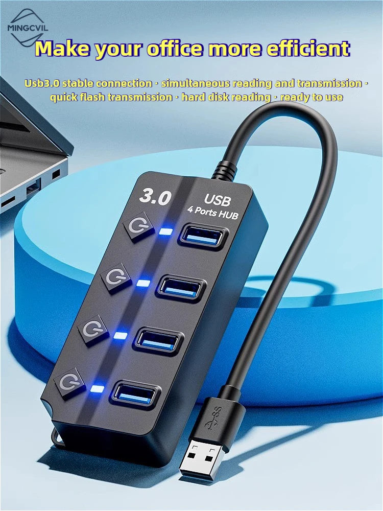 MINGCVIL USB 3.0 4/7 Port Multi USB Splitter Hub 3.0 USB Hub