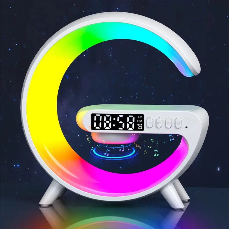 Multifunction Wireless Charger Stand Pad RGB Light Alarm