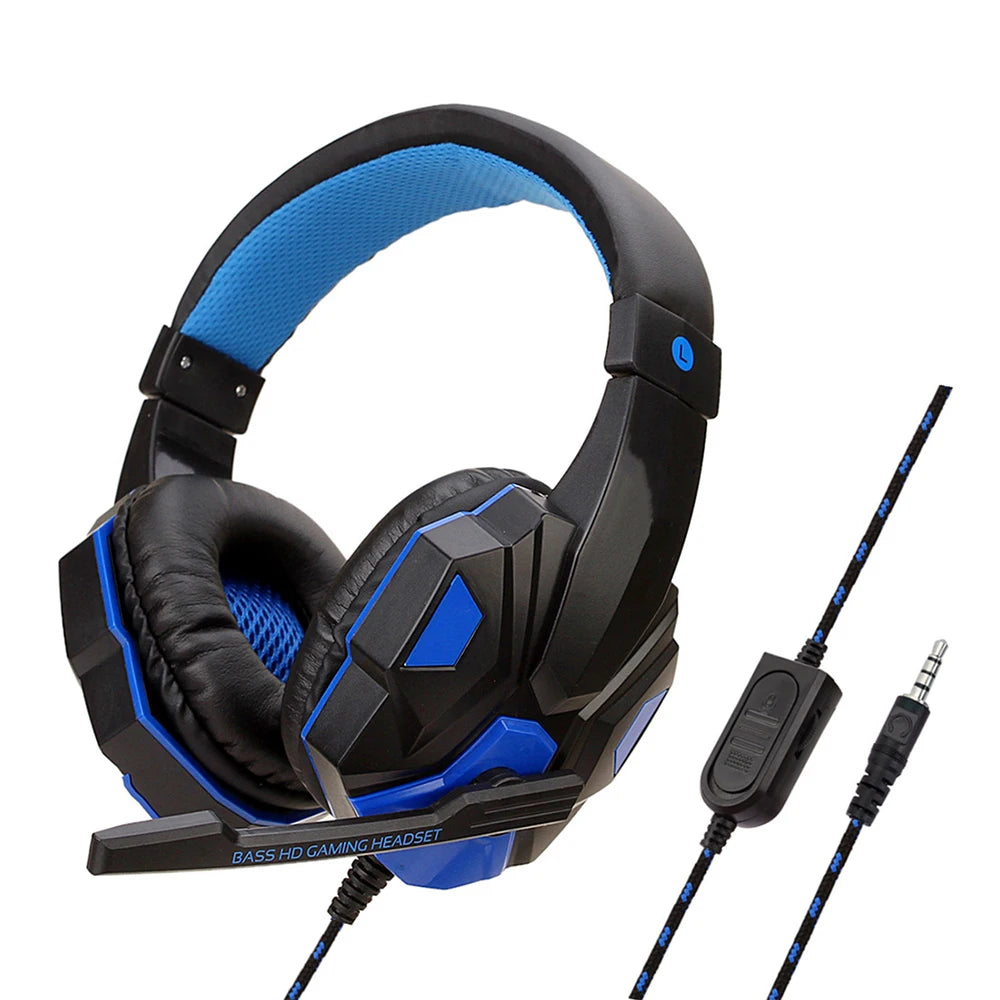 Gaming Headphones 3.5MM Wired PC Bass Stereo Gamer Headset