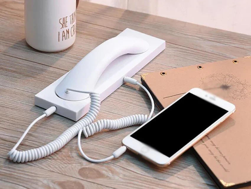 Cell Phone Handset, Retro Telephone Handset with Base