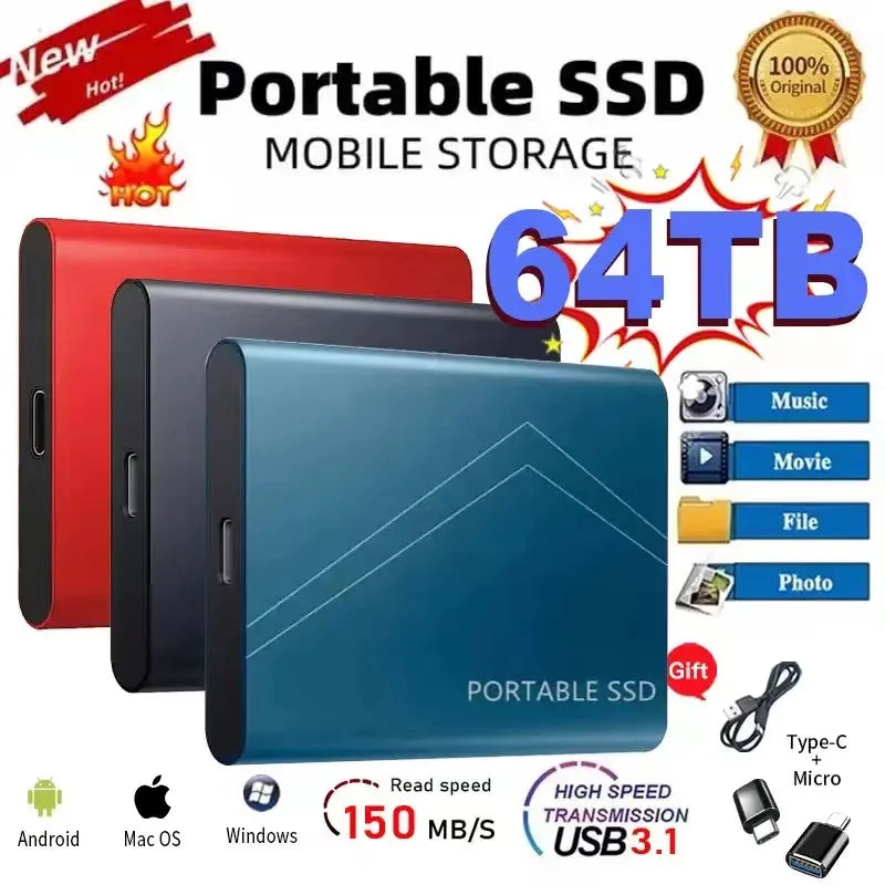 For Xiaomi 1TB External Hard Drive Portable SSD 2TB Hard Disks