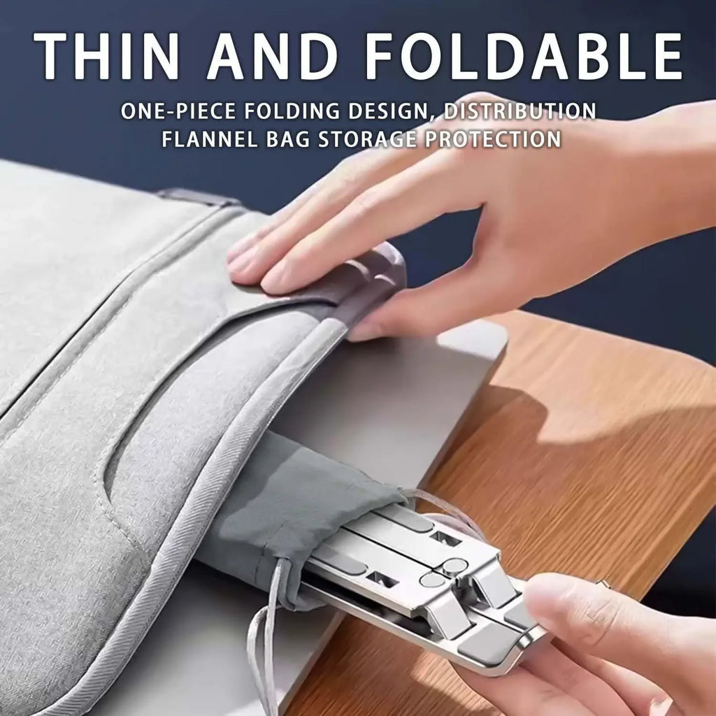 Adjustable Aluminum Laptop Stand - 6-Level Height, Foldable