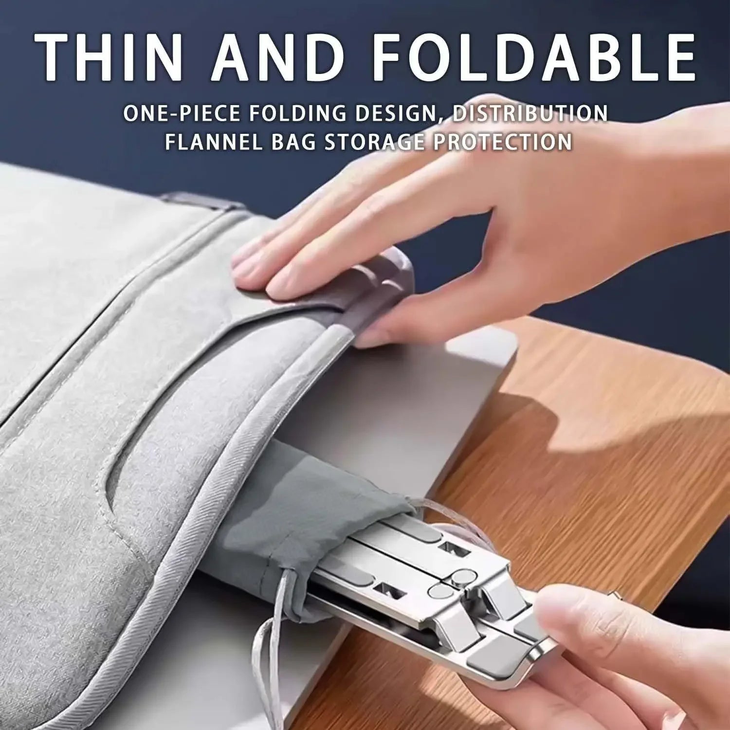 Adjustable Aluminum Laptop Stand - 6-Level Height, Foldable