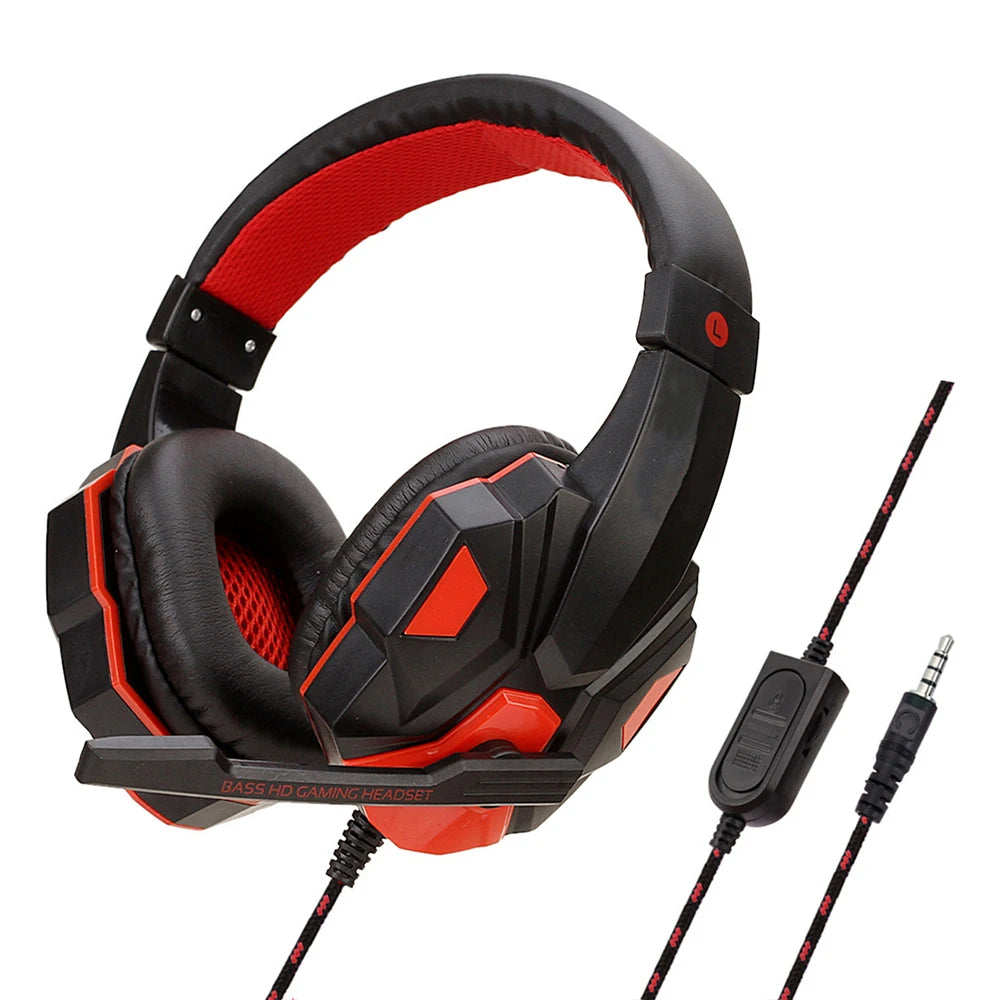 Gaming Headphones 3.5MM Wired PC Bass Stereo Gamer Headset
